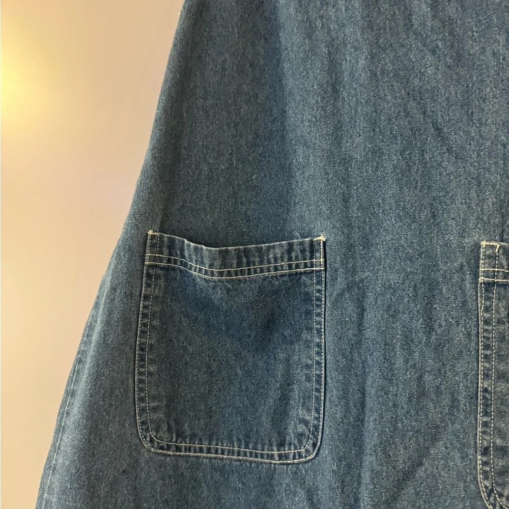 Vintage Embroidered Blue Denim Dress - Picture 5 of 14